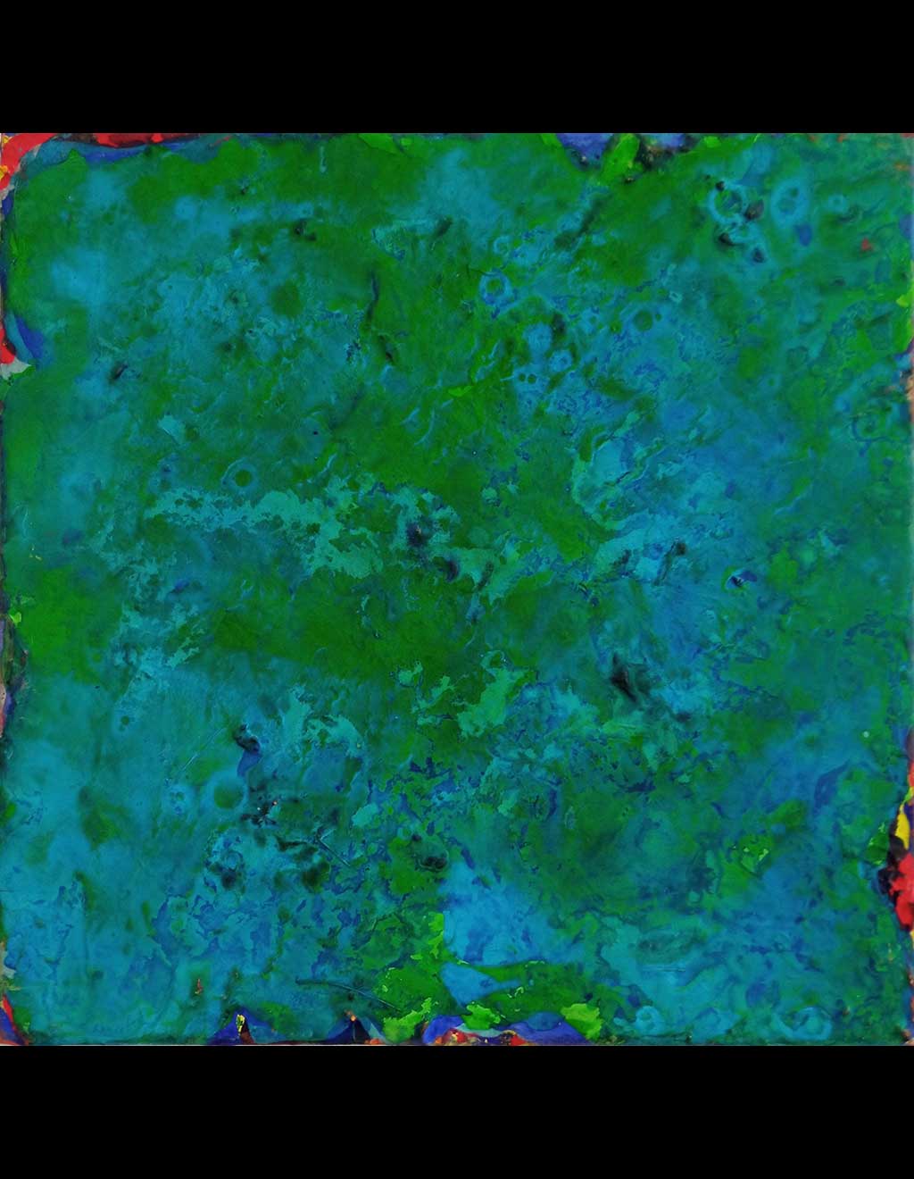 « Petite barrière de corail (extrait) », pigments et liant acrylique sur toile, 20×20 cm, 2015.